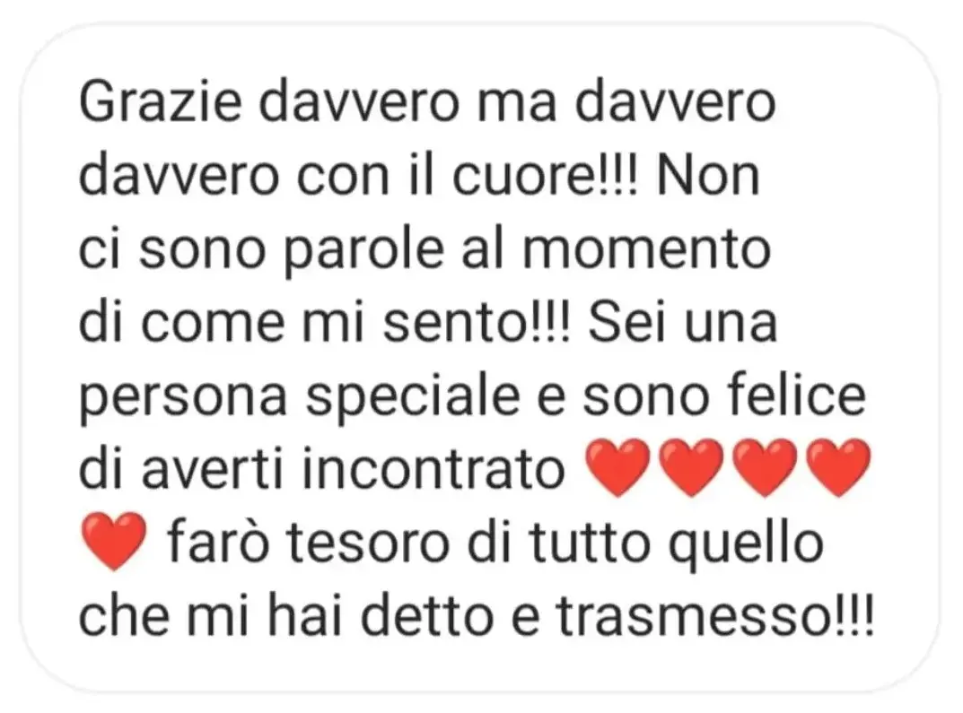 Testimonianza commovente di gratitudine profonda per il supporto psicologico ricevuto dalla Dottoressa Simona Prosperi